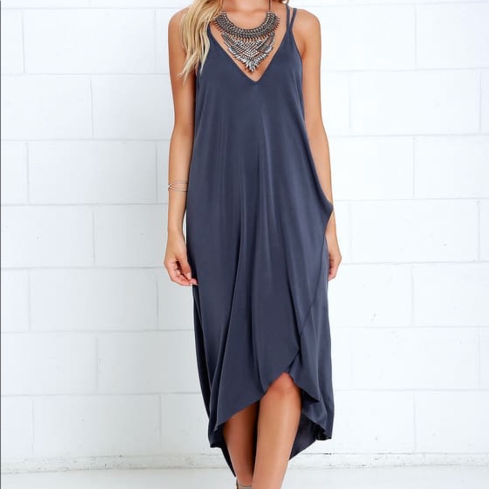 Steel Blue/Purple High low Maxi Dress from Lulus